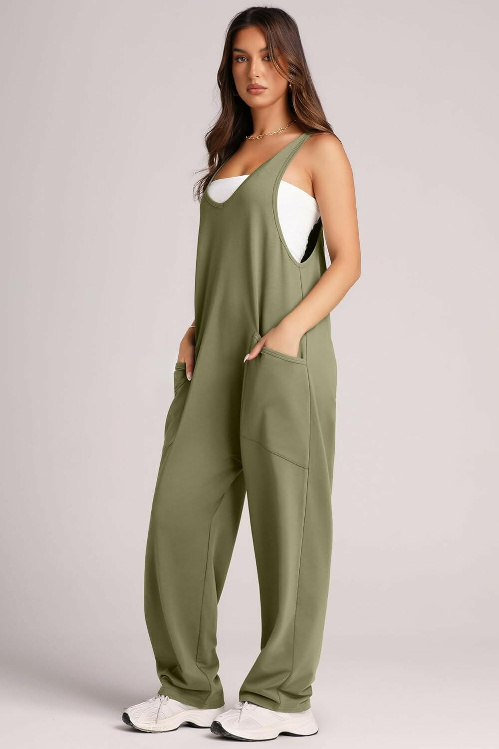 Lovelet Wide Strap Jumpsuit with Pockets-Krush Kandy, Women's Online Fashion Boutique Located in Phoenix, Arizona (Scottsdale Area)