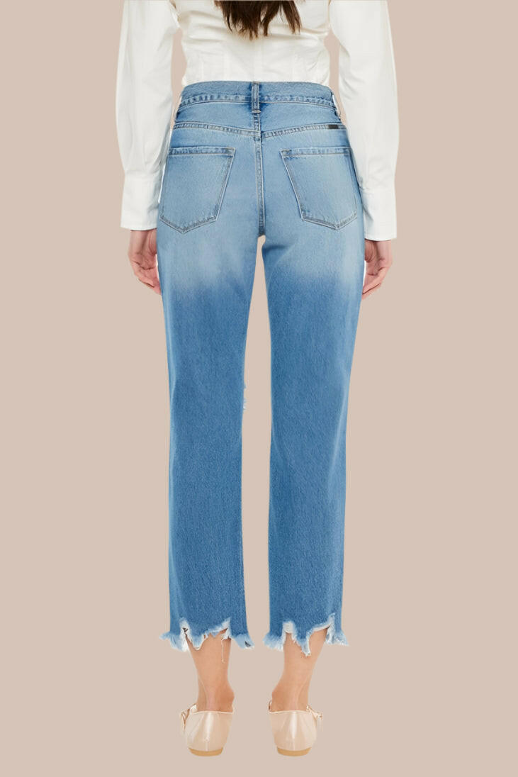 Kancan Distressed Frayed Hem Cropped Jeans-Krush Kandy, Women's Online Fashion Boutique Located in Phoenix, Arizona (Scottsdale Area)