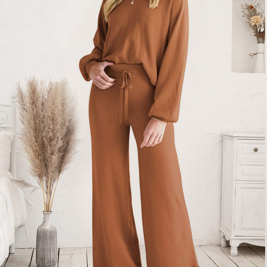 Long Sleeve Lounge Top and Drawstring Pants Set-Krush Kandy, Women's Online Fashion Boutique Located in Phoenix, Arizona (Scottsdale Area)