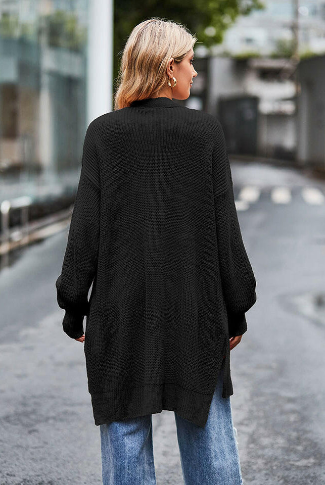 Long Sleeve Waffle-Knit Cardigan-Krush Kandy, Women's Online Fashion Boutique Located in Phoenix, Arizona (Scottsdale Area)