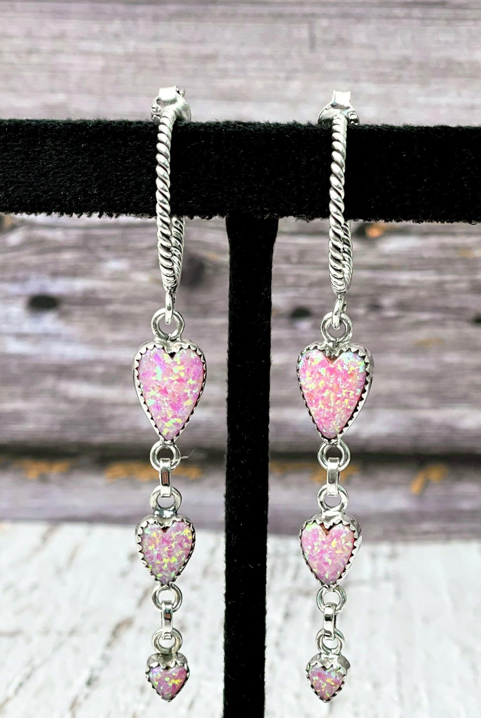 Heart Trail Stone Earrings-Earrings-Krush Kandy, Women's Online Fashion Boutique Located in Phoenix, Arizona (Scottsdale Area)