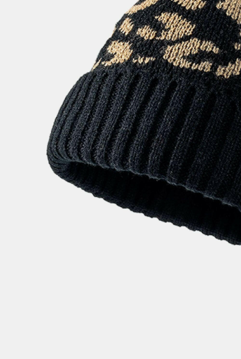 Leopard Pom-Pom Cuffed Beanie-Krush Kandy, Women's Online Fashion Boutique Located in Phoenix, Arizona (Scottsdale Area)