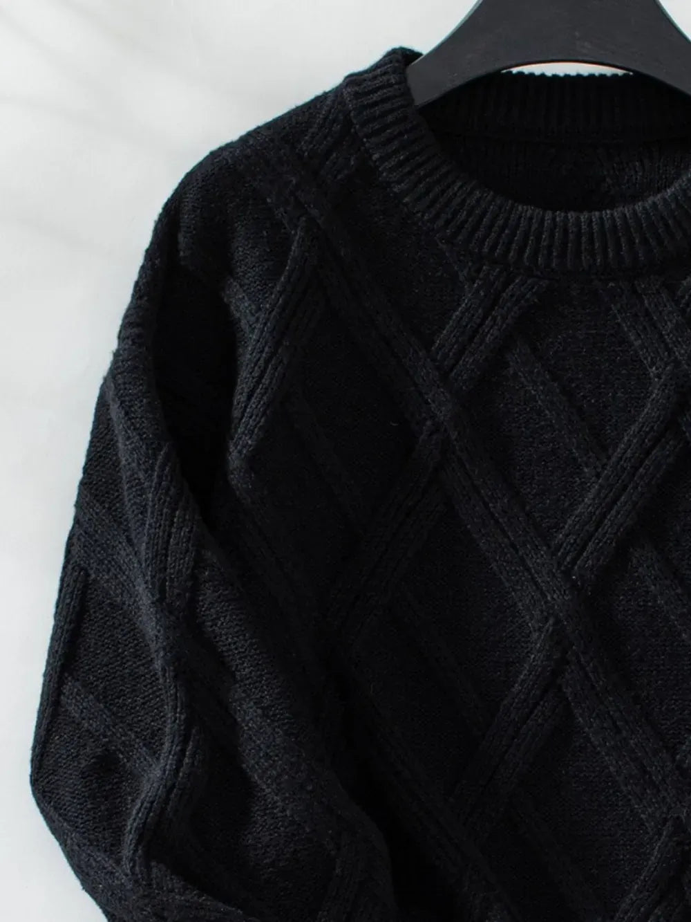 Geometric Round Neck Long Sleeve Sweater-Sweaters-Krush Kandy, Women's Online Fashion Boutique Located in Phoenix, Arizona (Scottsdale Area)