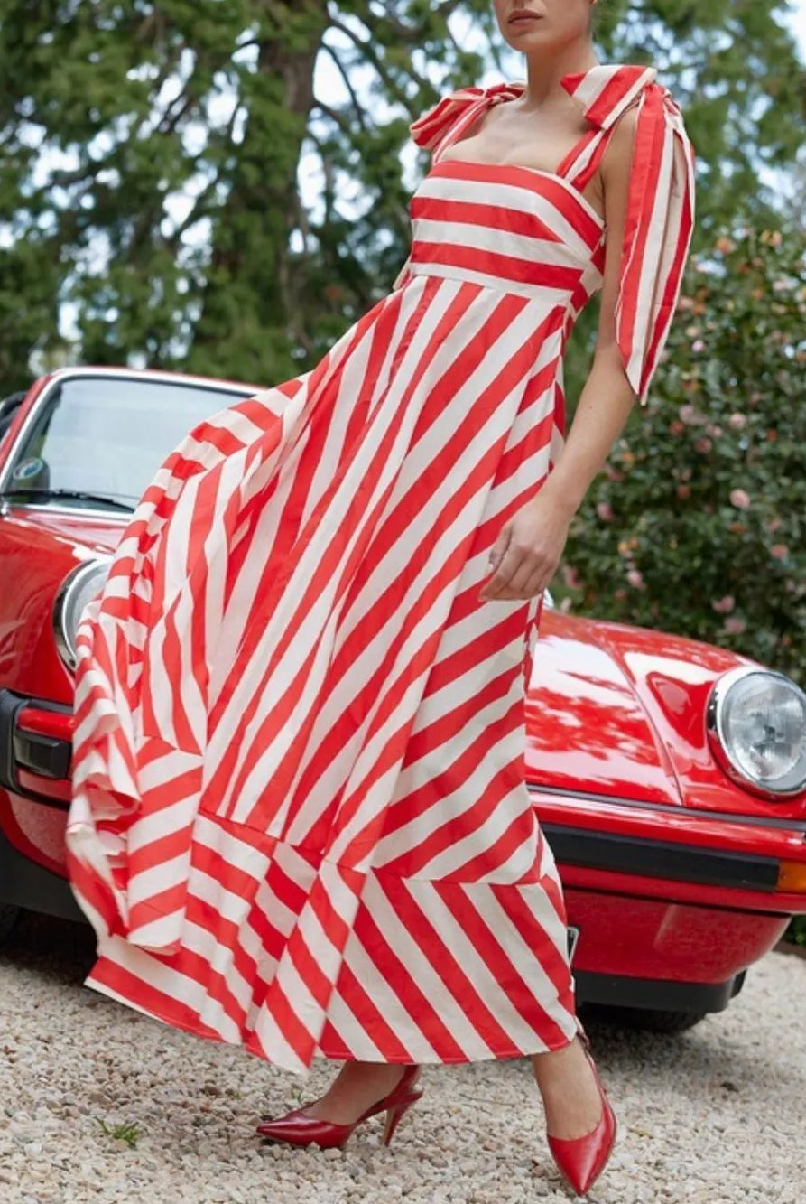 Striped Square Neck Wide Strap Dress-Dresses-Krush Kandy, Women's Online Fashion Boutique Located in Phoenix, Arizona (Scottsdale Area)