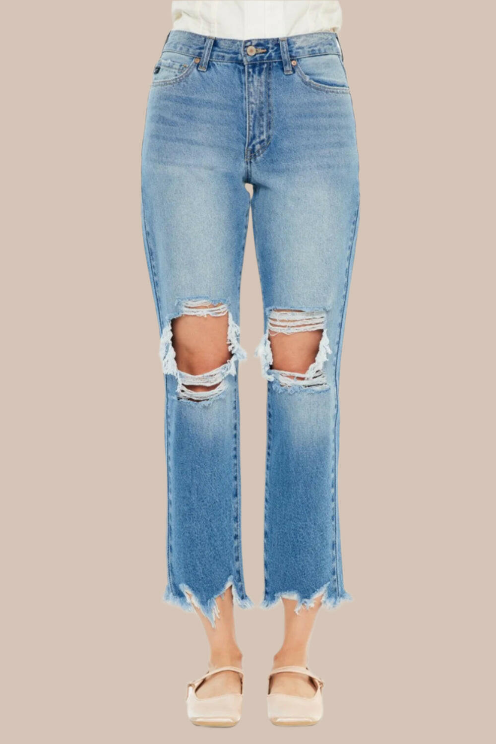 Kancan Distressed Frayed Hem Cropped Jeans-Krush Kandy, Women's Online Fashion Boutique Located in Phoenix, Arizona (Scottsdale Area)