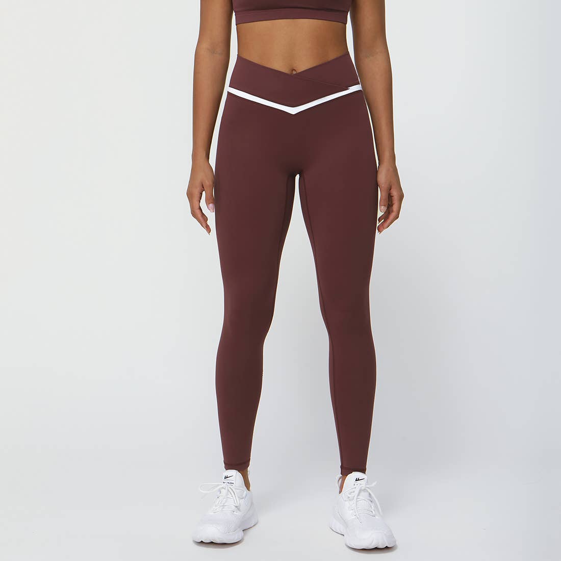 Women Color Block Cross Waist Yoga Leggings-Leggings-Krush Kandy, Women's Online Fashion Boutique Located in Phoenix, Arizona (Scottsdale Area)
