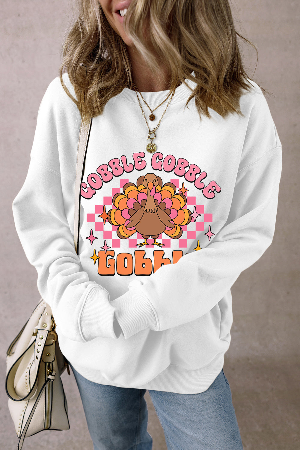 Gobble Gobble Thanksgiving Sweatshirt-Sweatshirt-Krush Kandy, Women's Online Fashion Boutique Located in Phoenix, Arizona (Scottsdale Area)