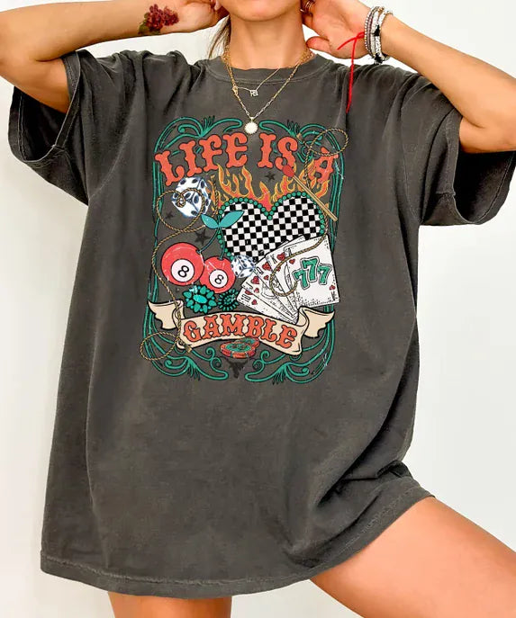 Life Is a Gamble Graphic Tee-Graphic Tees-Krush Kandy, Women's Online Fashion Boutique Located in Phoenix, Arizona (Scottsdale Area)