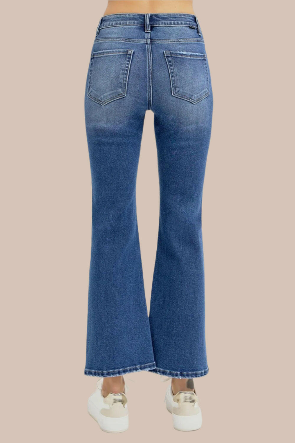 Risen Full Size Distressed High Rise Crop Flare Jeans-Krush Kandy, Women's Online Fashion Boutique Located in Phoenix, Arizona (Scottsdale Area)