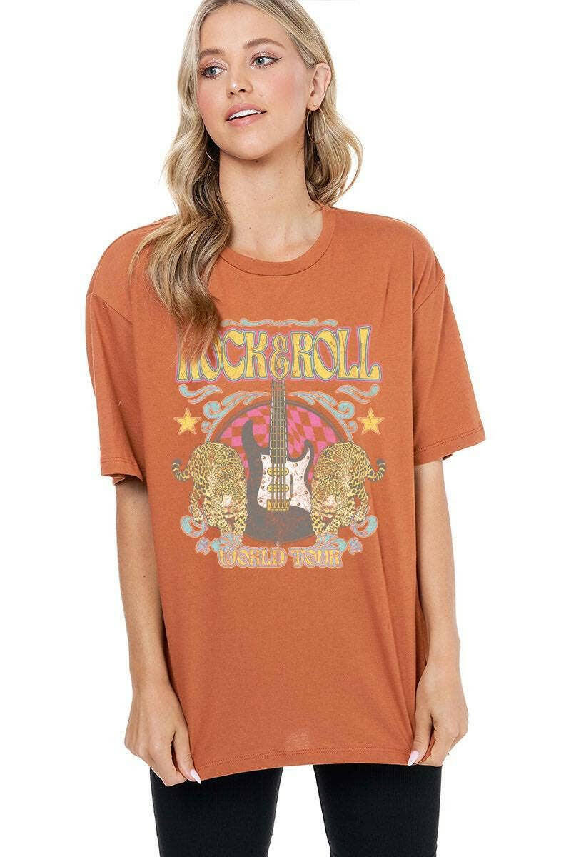 Rock N Roll Worldtour Vintage Graphic Top-Graphic Tees-Krush Kandy, Women's Online Fashion Boutique Located in Phoenix, Arizona (Scottsdale Area)