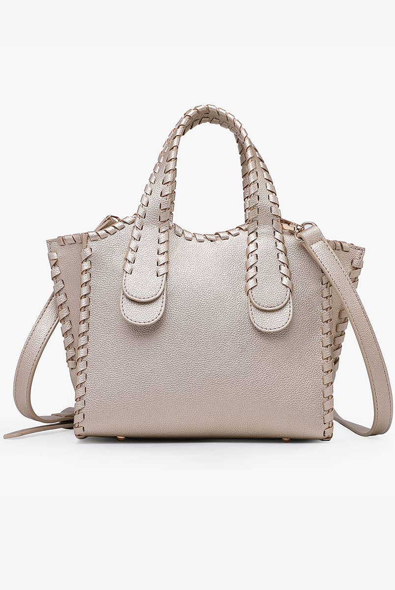Marla Whipstitch Satchel Tote Bag-handbags-Krush Kandy, Women's Online Fashion Boutique Located in Phoenix, Arizona (Scottsdale Area)