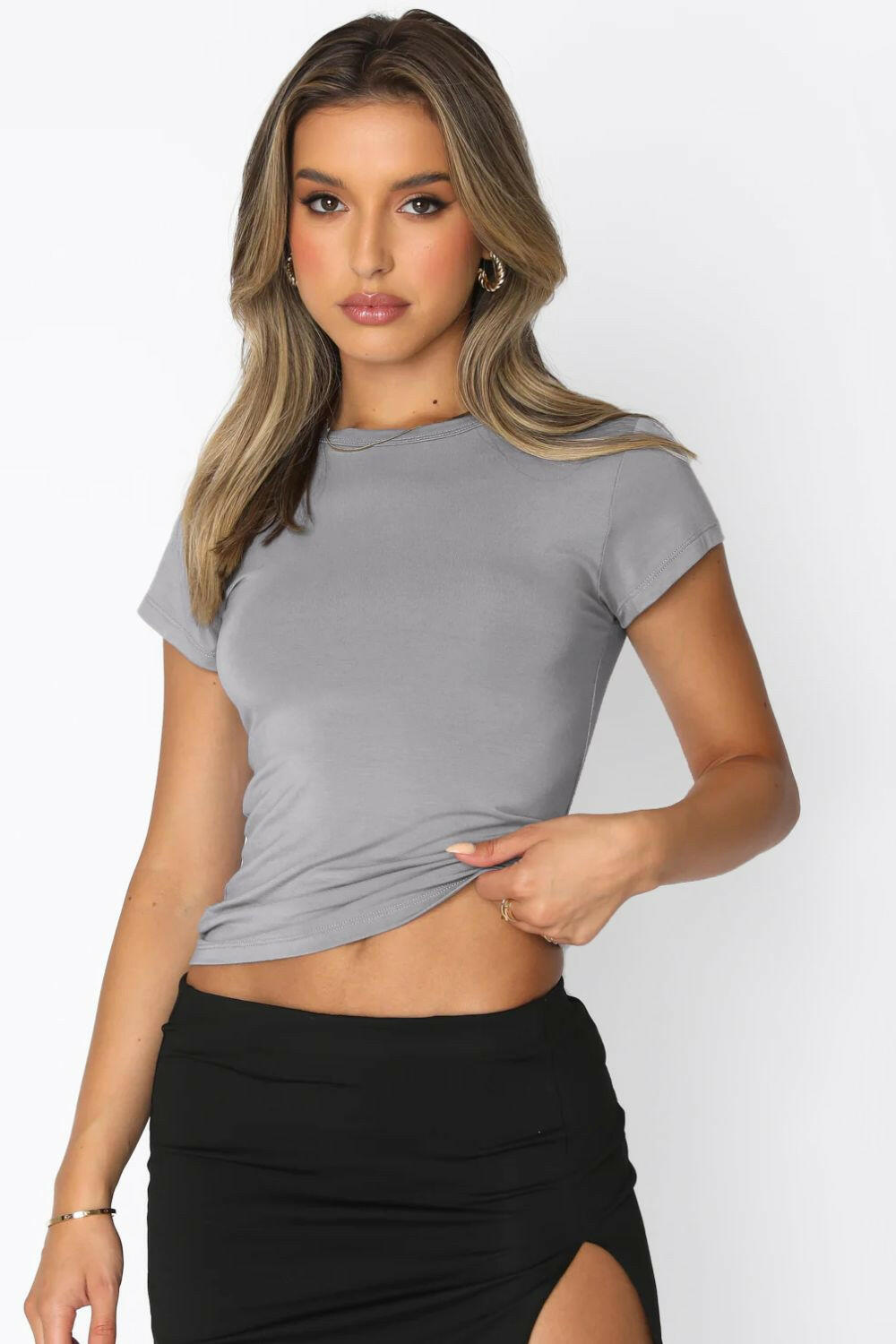 Crewneck Short Sleeve Tee-Krush Kandy, Women's Online Fashion Boutique Located in Phoenix, Arizona (Scottsdale Area)