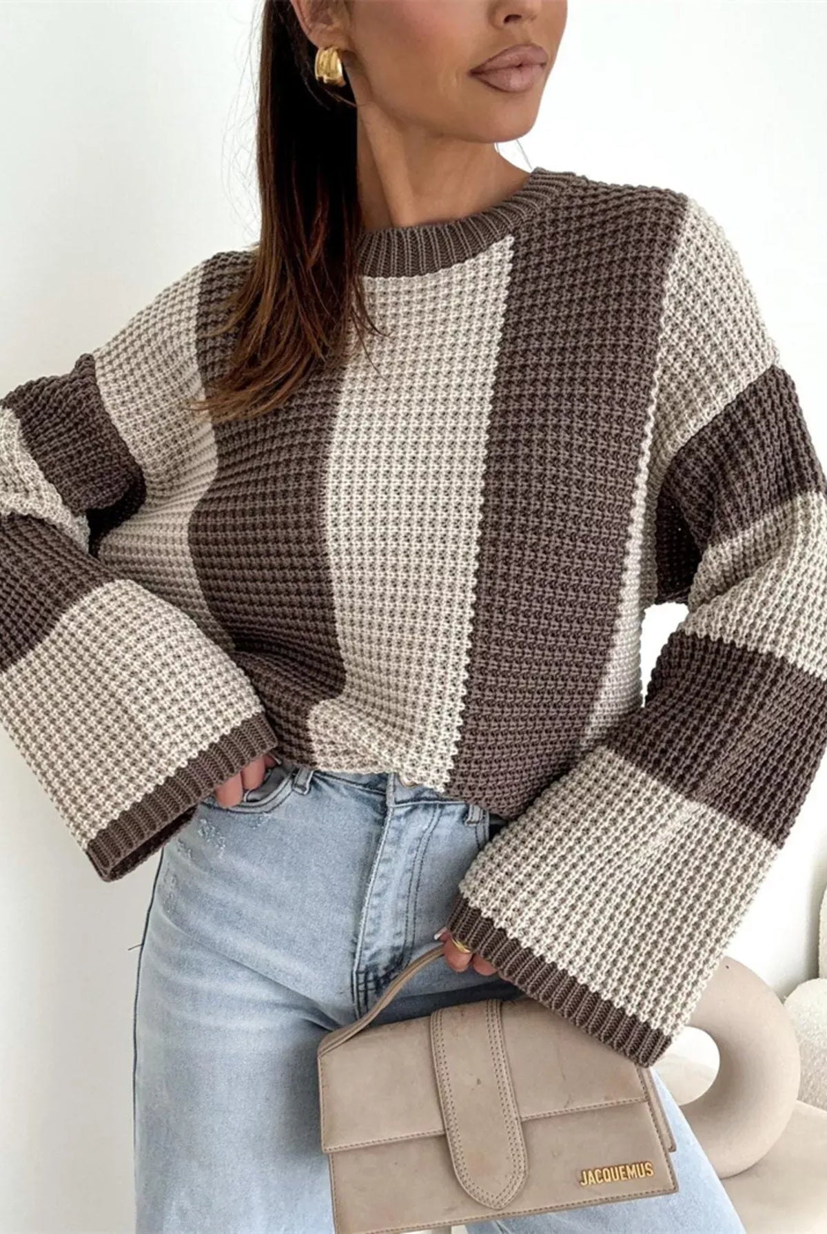 Color Block Long Sleeve Sweater-Sweater-Krush Kandy, Women's Online Fashion Boutique Located in Phoenix, Arizona (Scottsdale Area)