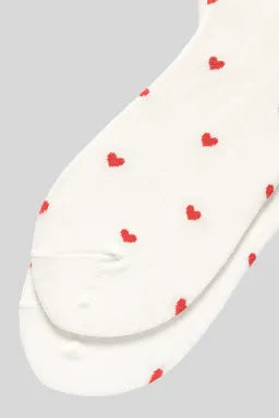 White Valentines Heart Pattern Crew Socks-Socks-Krush Kandy, Women's Online Fashion Boutique Located in Phoenix, Arizona (Scottsdale Area)