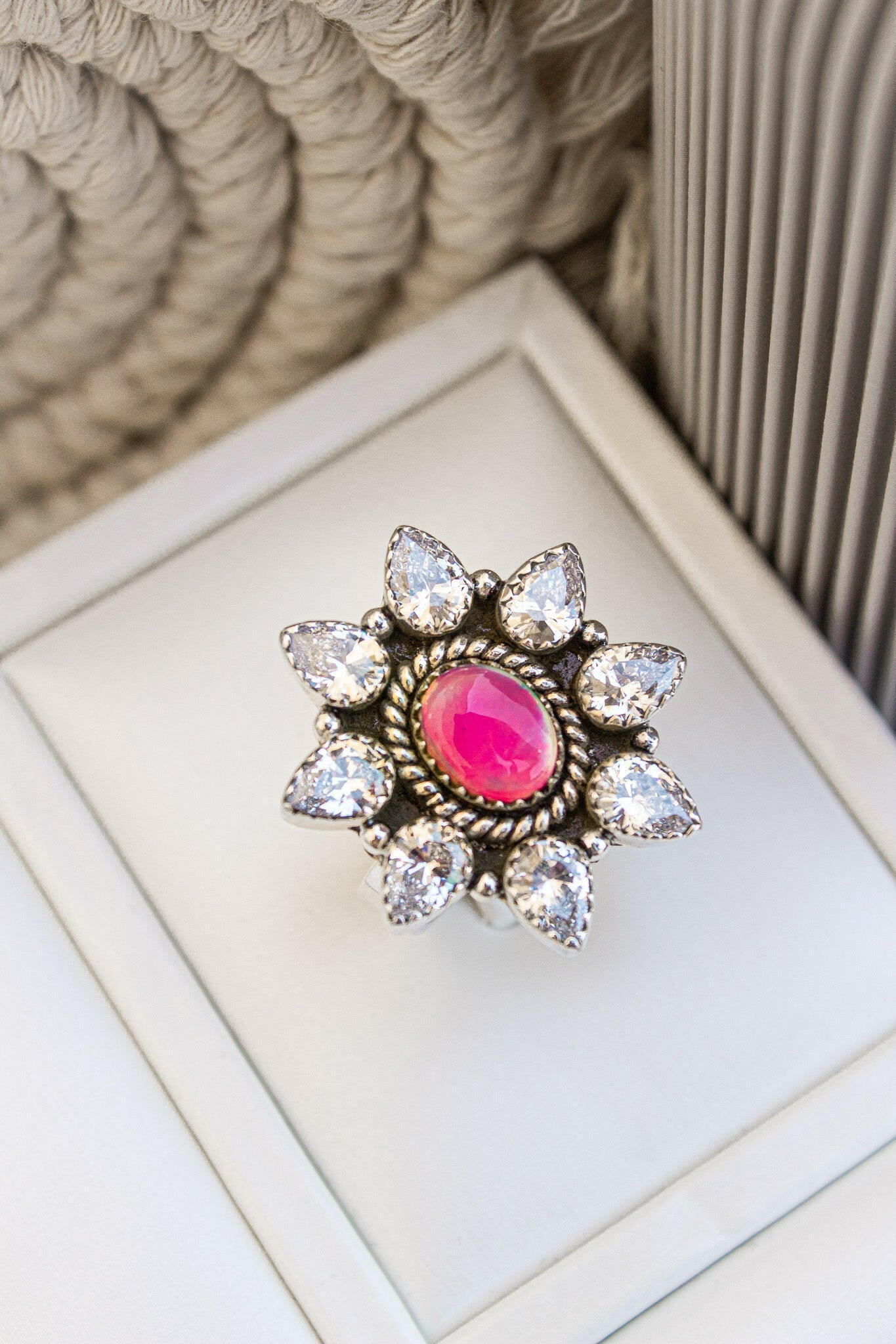 Krush Exclusive Krystal Stone Flower Rings-Krush Kandy, Women's Online Fashion Boutique Located in Phoenix, Arizona (Scottsdale Area)