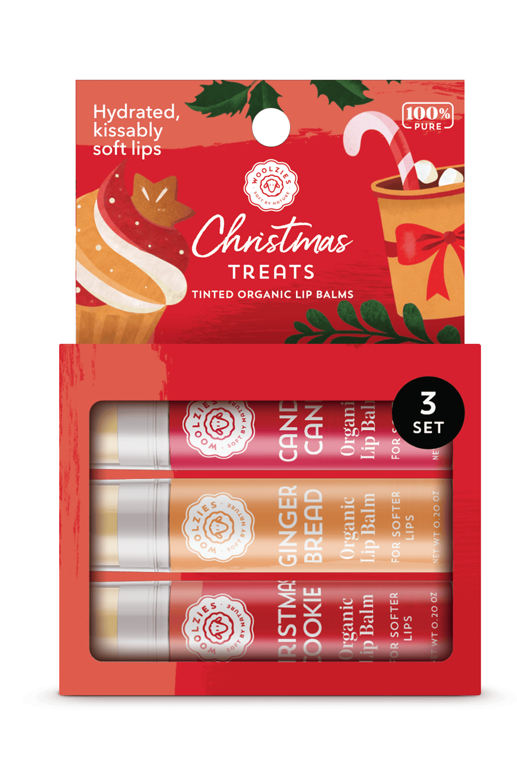 Christmas Treats Lip Balm Set Of 3-Accessories-Krush Kandy, Women's Online Fashion Boutique Located in Phoenix, Arizona (Scottsdale Area)