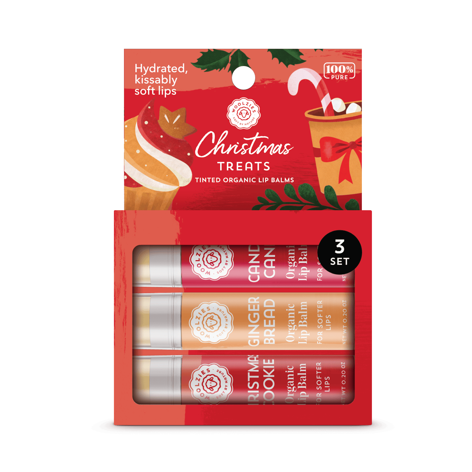 Christmas Treats Lip Balm Set Of 3-Accessories-Krush Kandy, Women's Online Fashion Boutique Located in Phoenix, Arizona (Scottsdale Area)