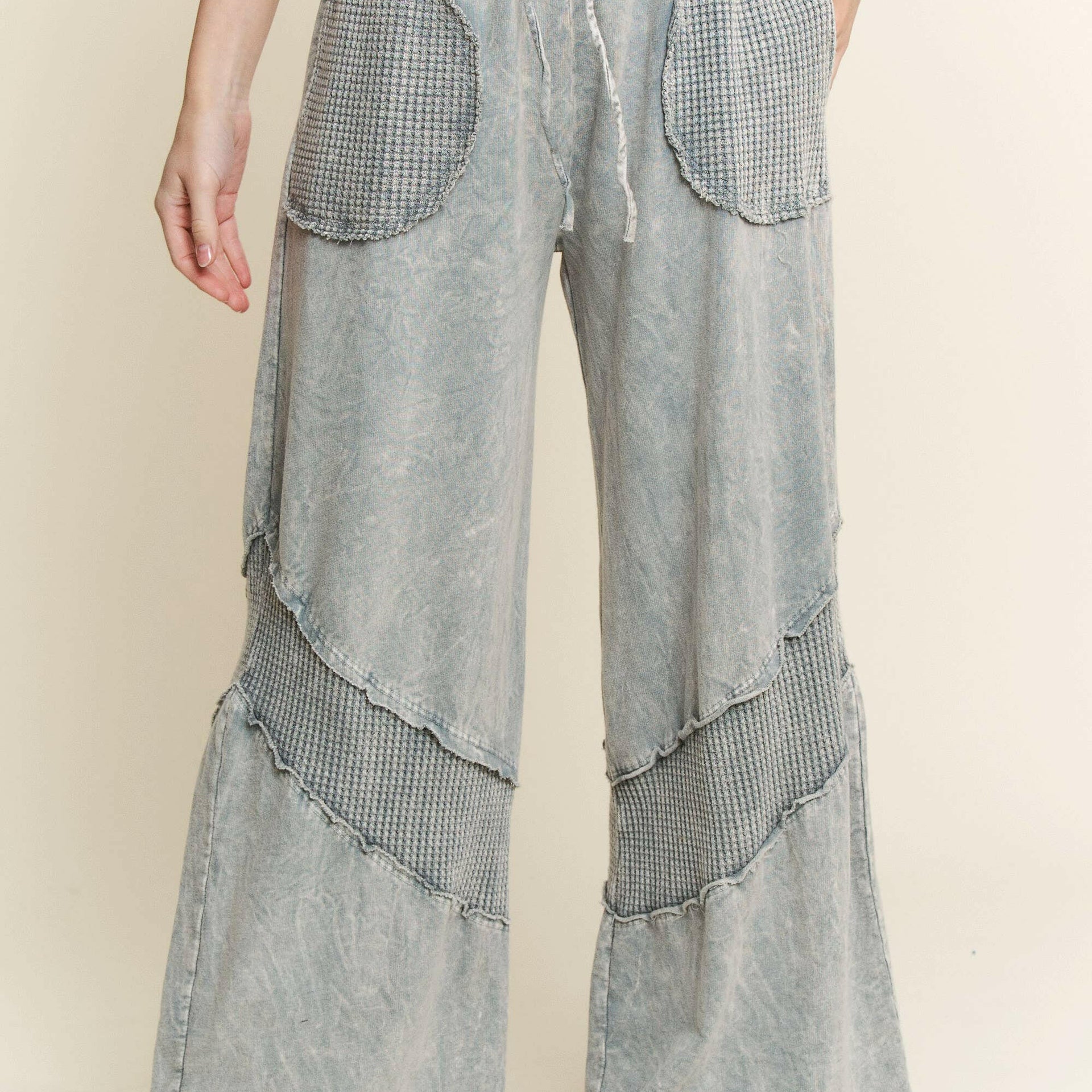 MineralWash Waffle pocket Wide Leg Pants-PANTS-Krush Kandy, Women's Online Fashion Boutique Located in Phoenix, Arizona (Scottsdale Area)