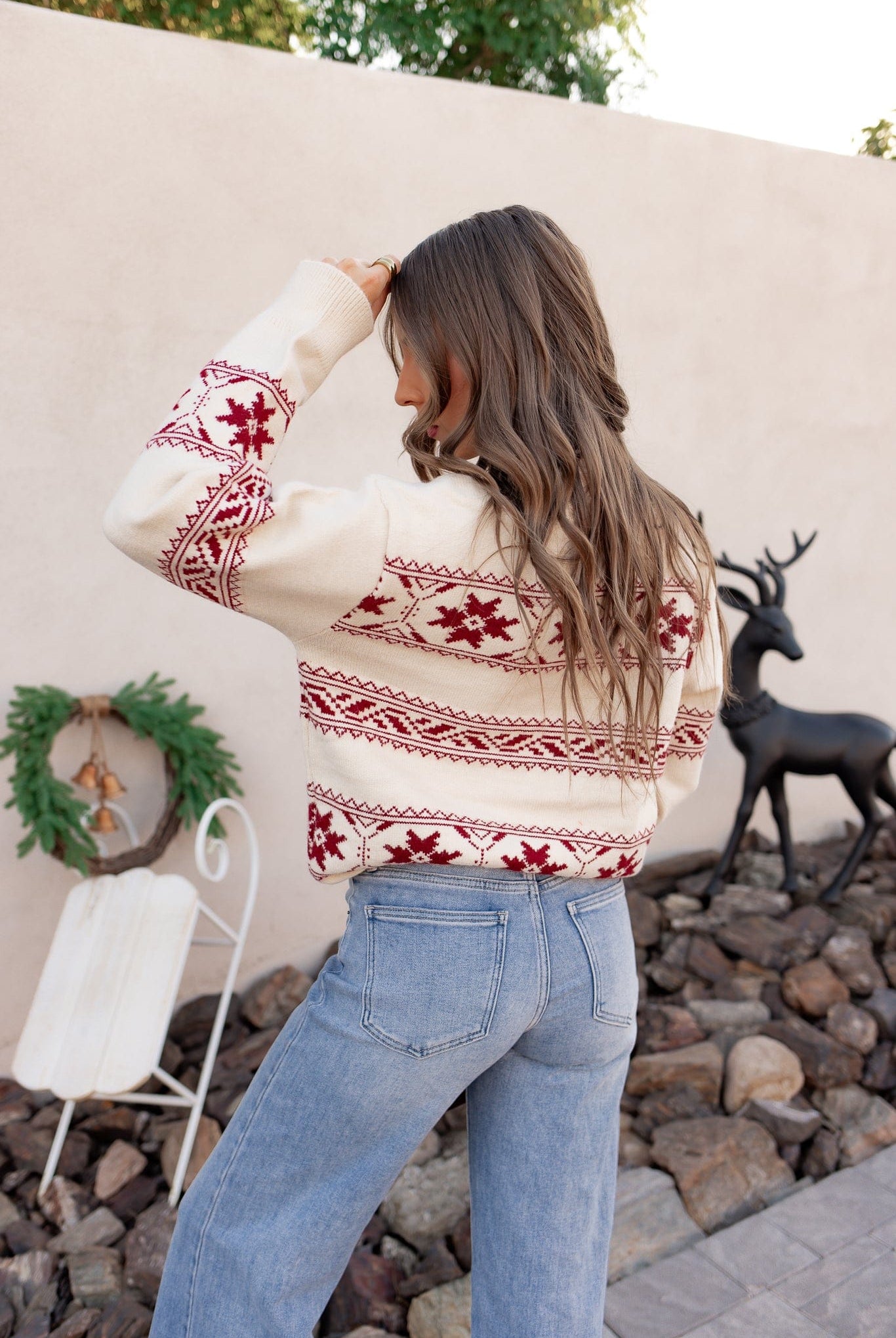 Vintage Vibes Faire Isle Snowflake Holiday Sweater-Sweaters-Krush Kandy, Women's Online Fashion Boutique Located in Phoenix, Arizona (Scottsdale Area)