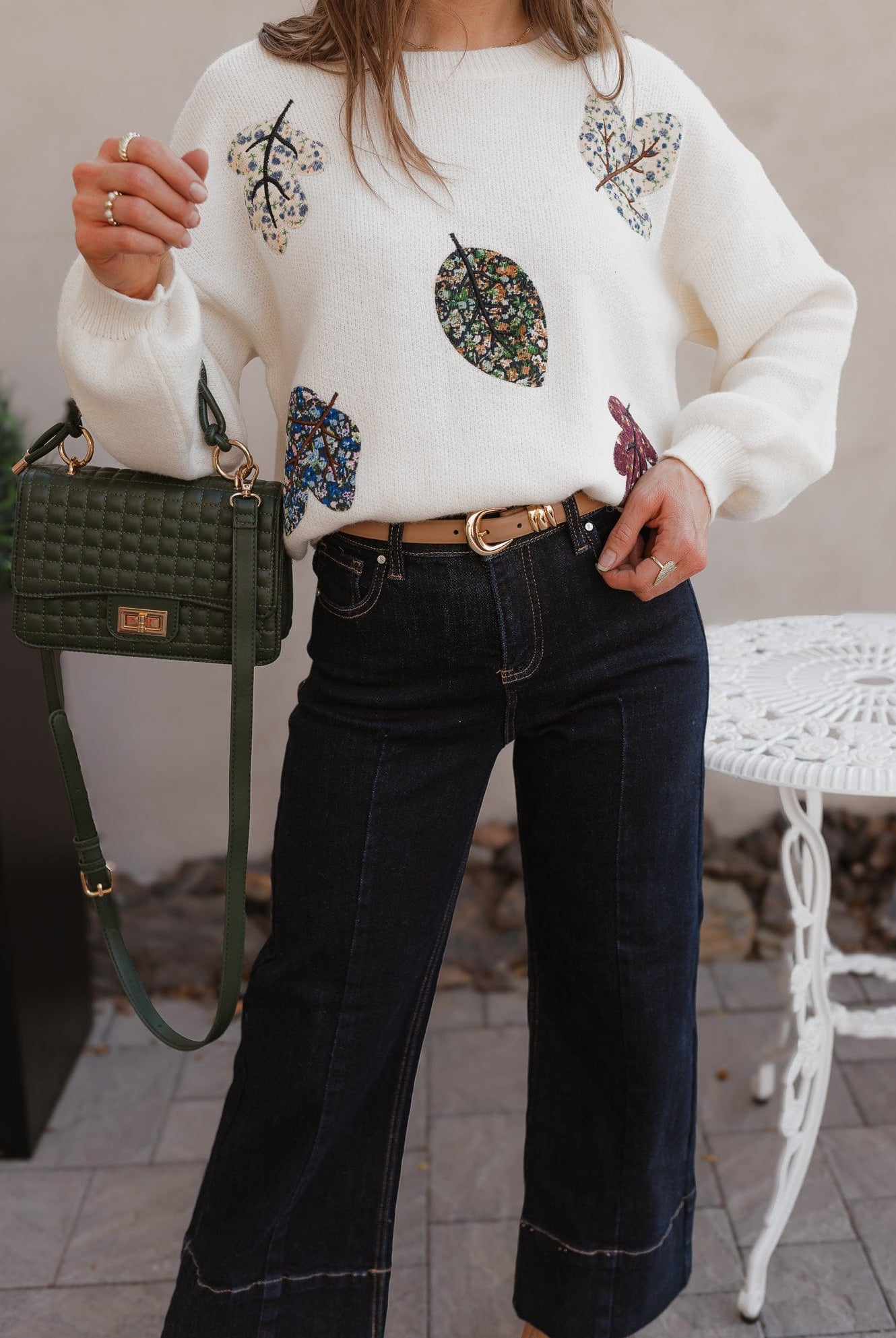 Free Fall Leaf Patchwork Sweater XS-3X-Sweaters-Krush Kandy, Women's Online Fashion Boutique Located in Phoenix, Arizona (Scottsdale Area)