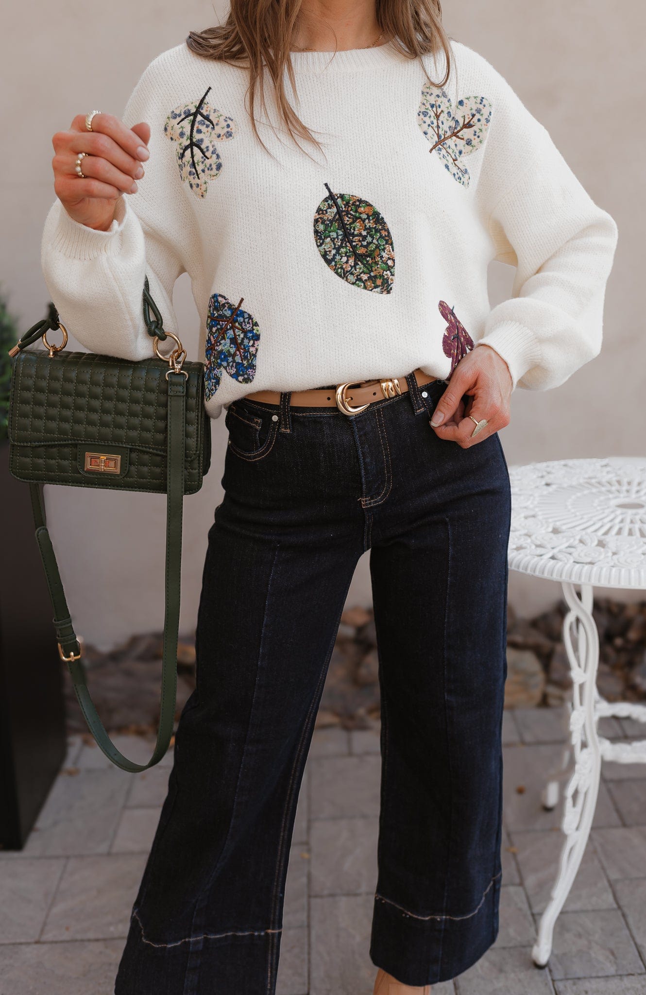 Free Fall Leaf Patchwork Sweater XS-3X-Sweaters-Krush Kandy, Women's Online Fashion Boutique Located in Phoenix, Arizona (Scottsdale Area)