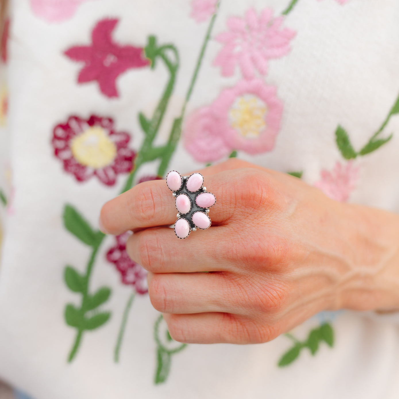 Half Blossom Cluster Pink Conch Ring | MADE TO ORDER-Ring-Krush Kandy, Women's Online Fashion Boutique Located in Phoenix, Arizona (Scottsdale Area)