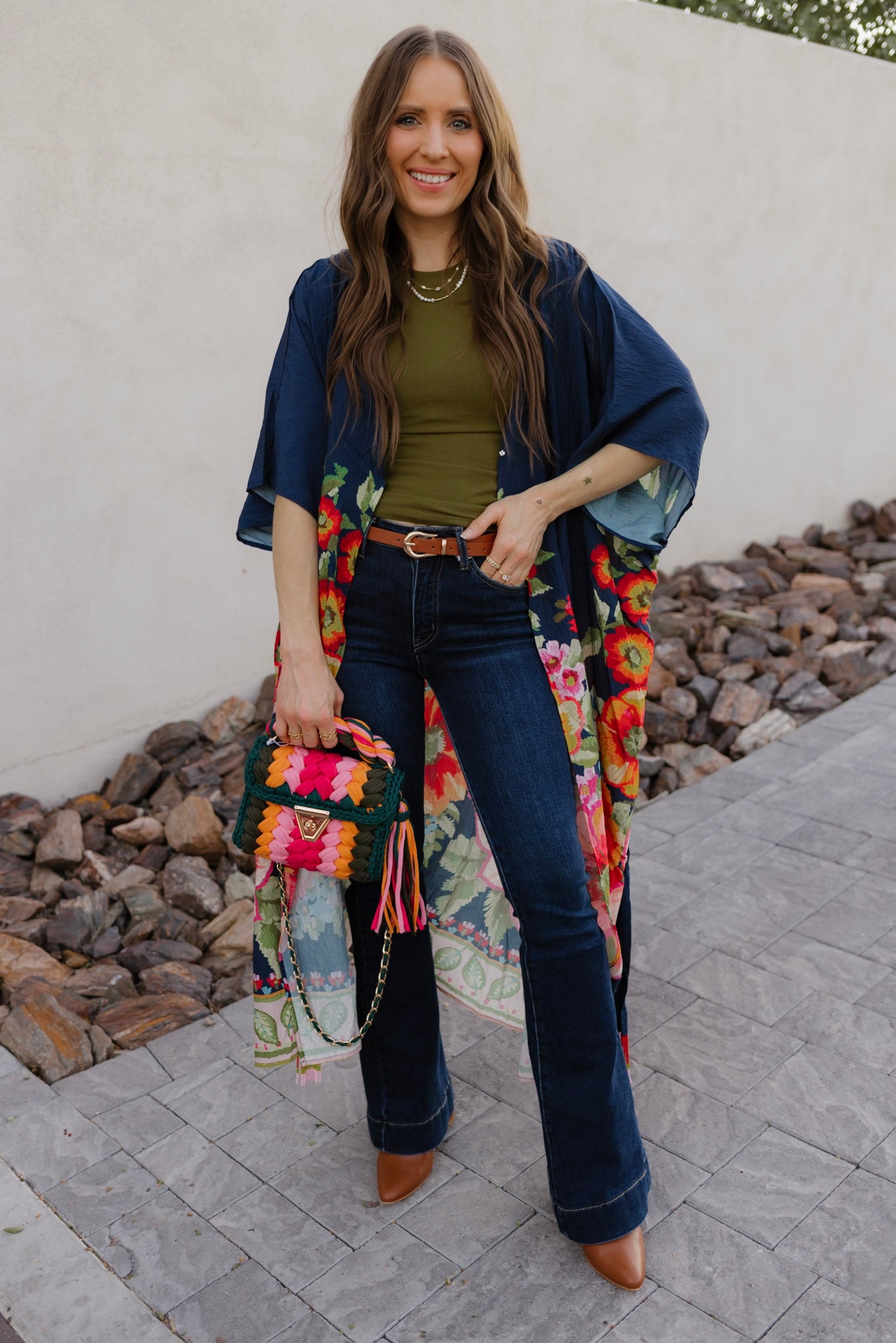 Boho Luxe Styling with the Giant Floral Kimono Duster-Kimonos-Krush Kandy, Women's Online Fashion Boutique Located in Phoenix, Arizona (Scottsdale Area)