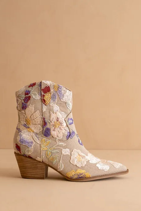 The Wanda Floral Applique Western Boot-Boots-Krush Kandy, Women's Online Fashion Boutique Located in Phoenix, Arizona (Scottsdale Area)