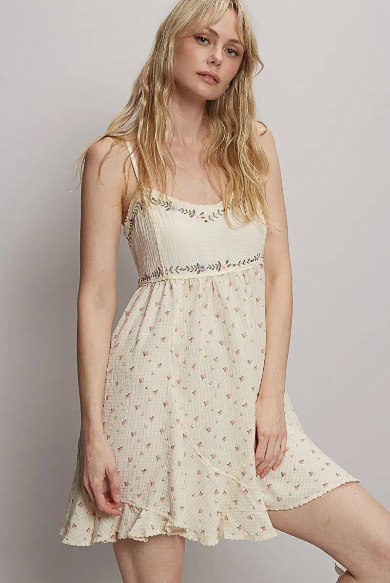 POL Ruffled Hem Floral Print Cami Mini Dress-Krush Kandy, Women's Online Fashion Boutique Located in Phoenix, Arizona (Scottsdale Area)