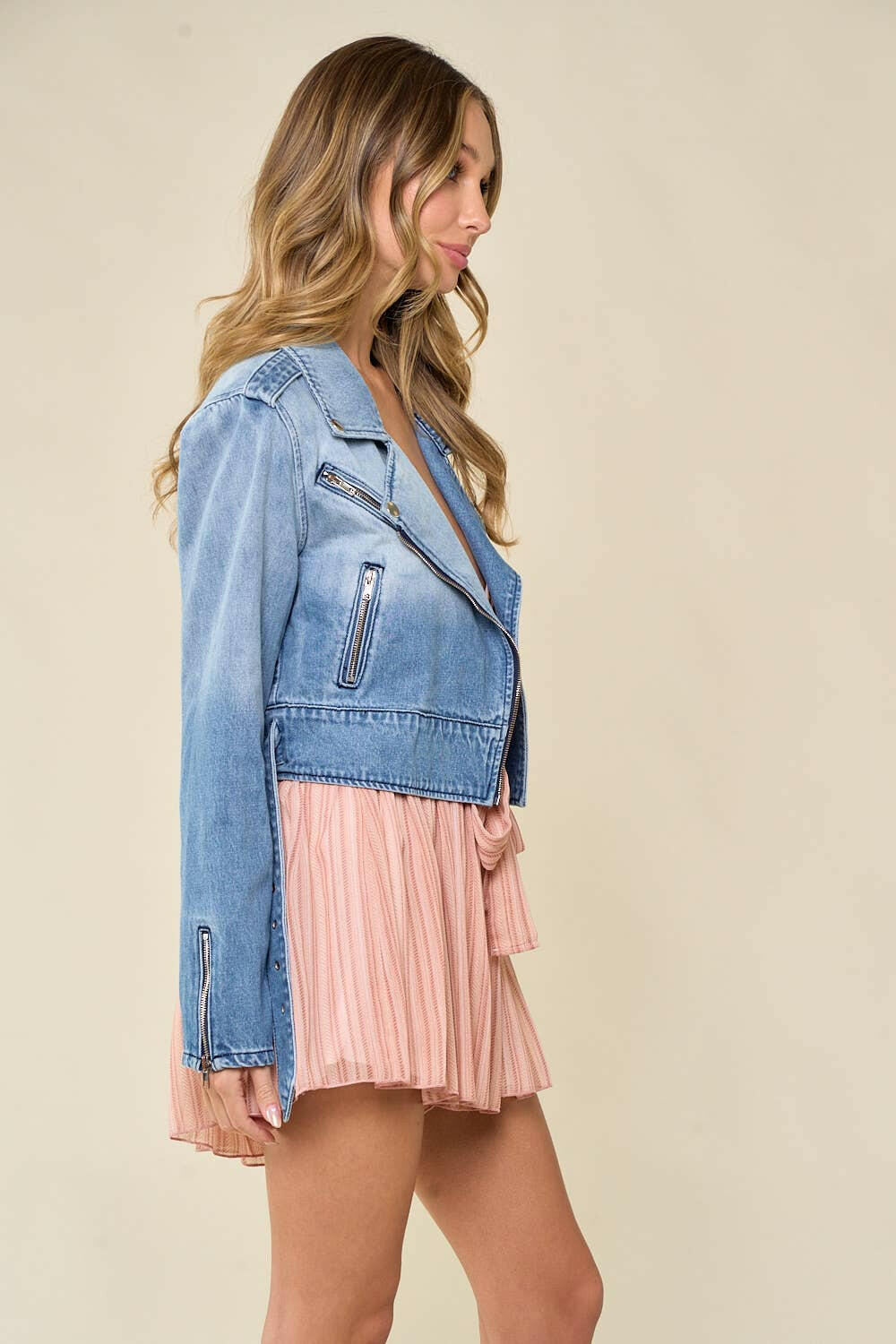 Rebel Heart Denim Moto Jacket-Jackets-Krush Kandy, Women's Online Fashion Boutique Located in Phoenix, Arizona (Scottsdale Area)