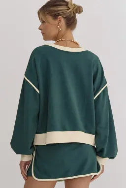 Chic Duo Contrast Pullover Skort Set | 4 Color Options-2 Piece Outfit Sets-Krush Kandy, Women's Online Fashion Boutique Located in Phoenix, Arizona (Scottsdale Area)