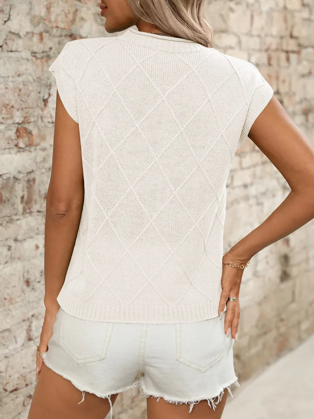 Round Neck Cap Sleeve Knit Top-Krush Kandy, Women's Online Fashion Boutique Located in Phoenix, Arizona (Scottsdale Area)