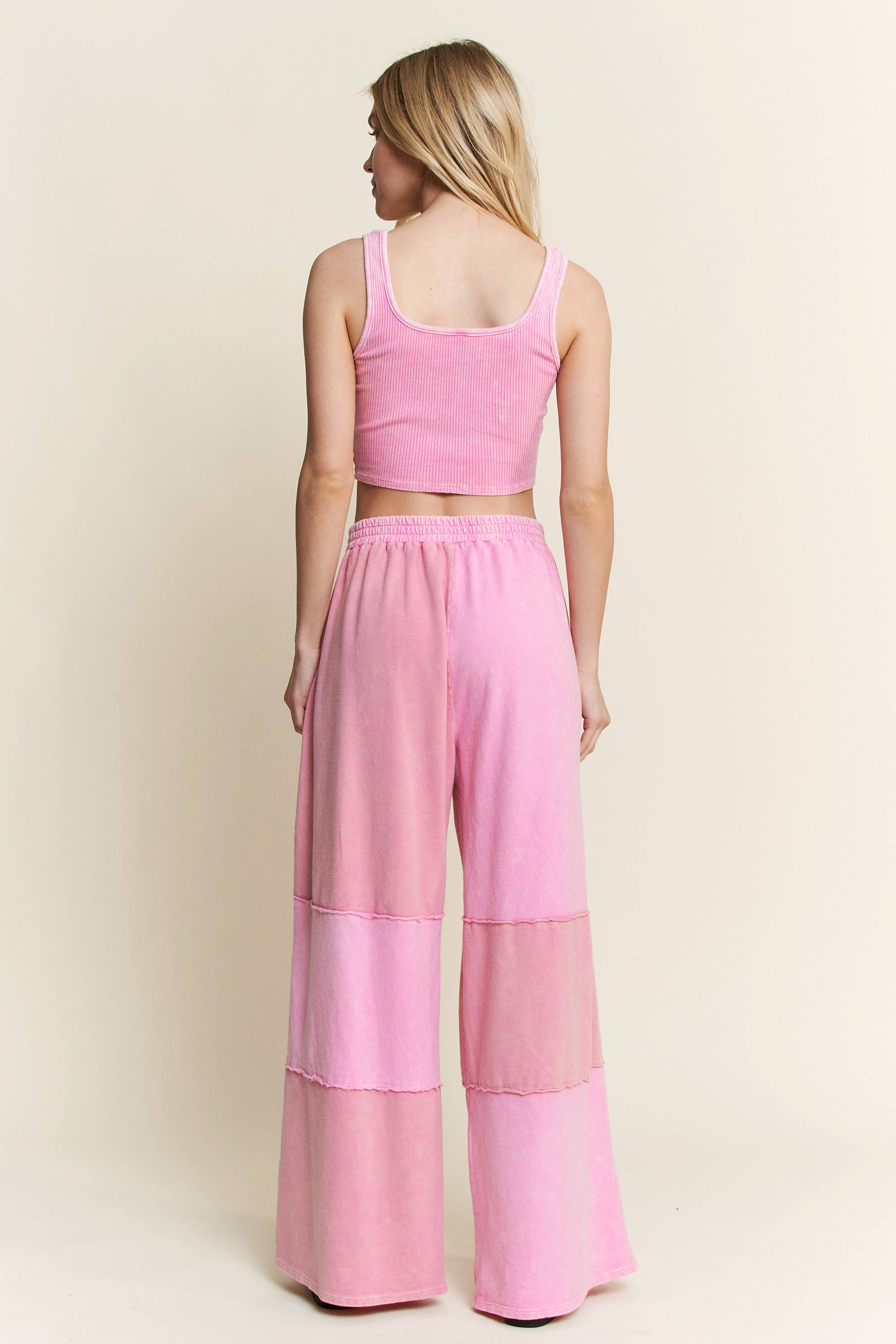 Mineral Wash Color Block Wide-leg Lounge Pants-Pants-Krush Kandy, Women's Online Fashion Boutique Located in Phoenix, Arizona (Scottsdale Area)