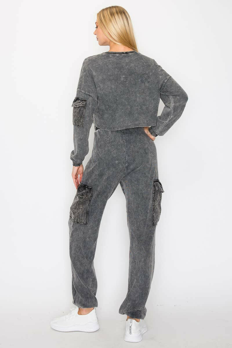 J.HER Mineral Wash Cargo pocket detail Joggers-Krush Kandy, Women's Online Fashion Boutique Located in Phoenix, Arizona (Scottsdale Area)