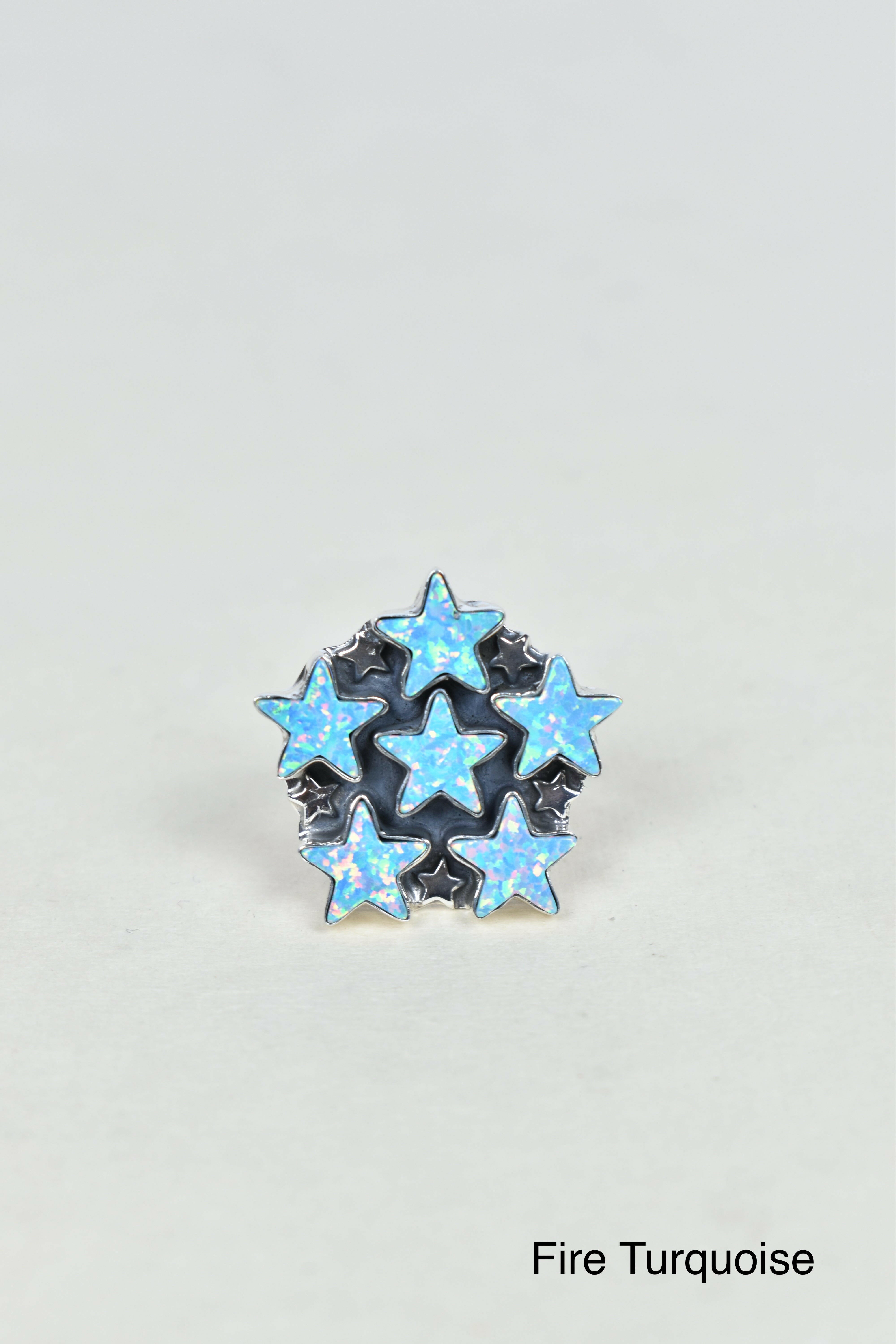 5 Star General Sterling Silver Ring-Cluster Rings-Krush Kandy, Women's Online Fashion Boutique Located in Phoenix, Arizona (Scottsdale Area)