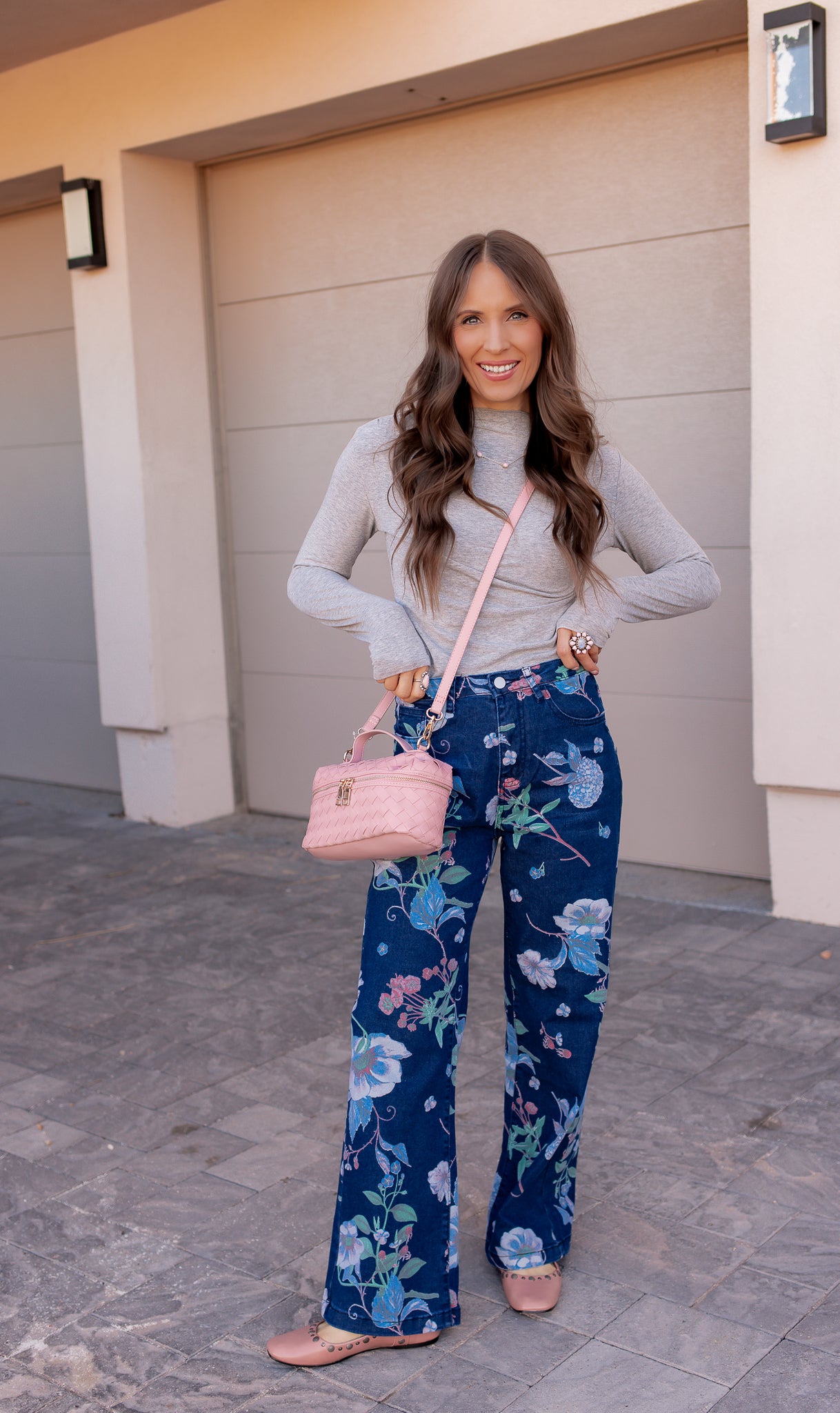 Dreamy Floral Wide Leg Denim Pants-Denim-Krush Kandy, Women's Online Fashion Boutique Located in Phoenix, Arizona (Scottsdale Area)