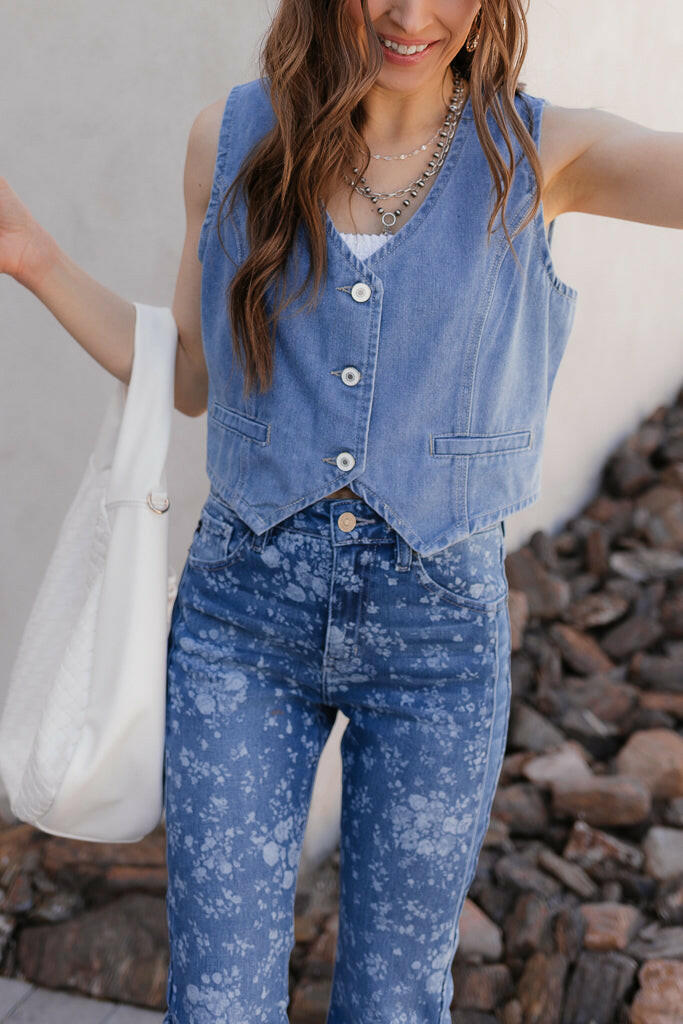 Kancan High-Rise Floral Flare Jeans-Denim-Krush Kandy, Women's Online Fashion Boutique Located in Phoenix, Arizona (Scottsdale Area)