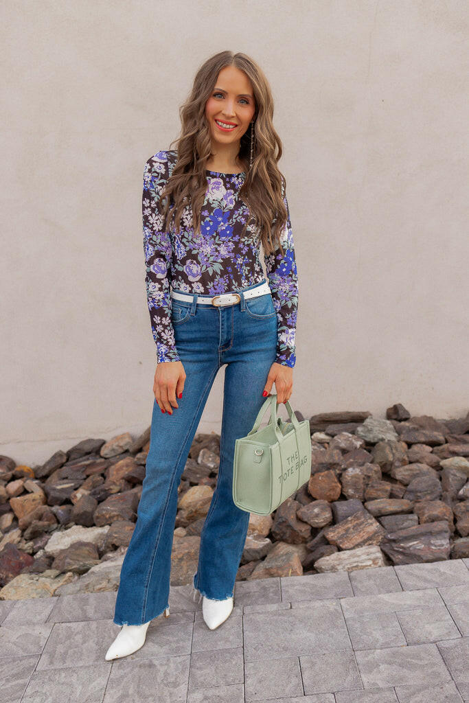 Floral Fantasy: Mesh Fitted Long Sleeve (3 Options!)-Long Sleeve Tops-Krush Kandy, Women's Online Fashion Boutique Located in Phoenix, Arizona (Scottsdale Area)