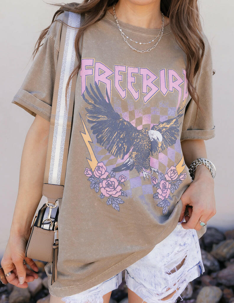 Free Bird Vintage Graphic Boyfriend Fit Tee-Graphic Tees-Krush Kandy, Women's Online Fashion Boutique Located in Phoenix, Arizona (Scottsdale Area)