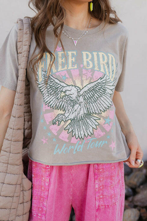 Free Bird World Tour Graphic Tee | MADE TO ORDER-Graphic Tees-Krush Kandy, Women's Online Fashion Boutique Located in Phoenix, Arizona (Scottsdale Area)