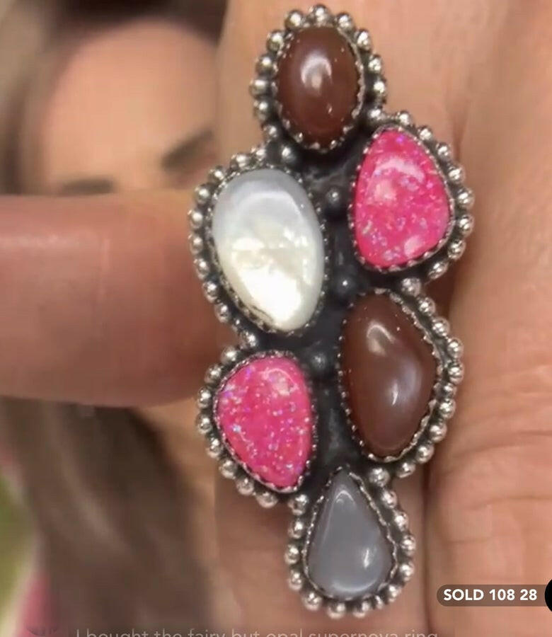 Kristyn's Cluster Crawler Stone Ring-Crawler Rings-Krush Kandy, Women's Online Fashion Boutique Located in Phoenix, Arizona (Scottsdale Area)