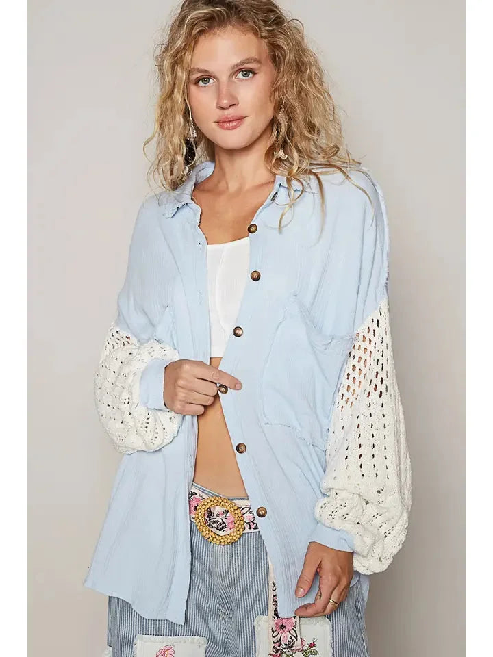 POL Take a Picture Button Down-Long Sleeve Tops-Krush Kandy, Women's Online Fashion Boutique Located in Phoenix, Arizona (Scottsdale Area)