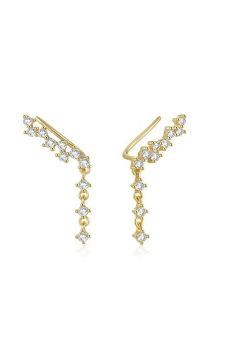 Sterling Silver Cubic Zirconia Tassel Dainty Drop Earrings-Earrings-Krush Kandy, Women's Online Fashion Boutique Located in Phoenix, Arizona (Scottsdale Area)