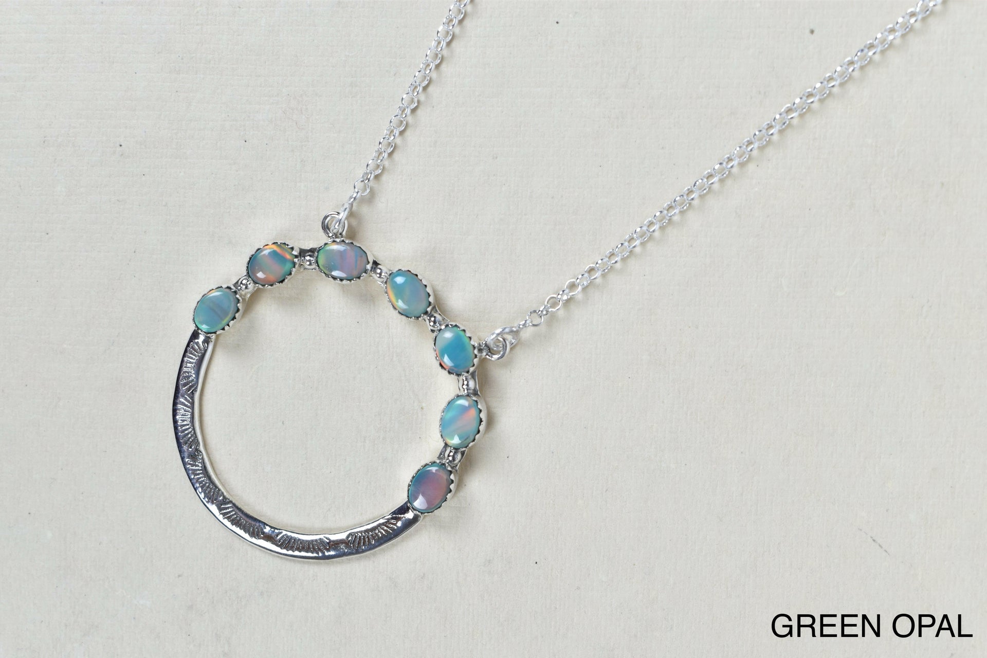 Luna's Crescent Gemstone Necklace-Pendant Necklaces-Krush Kandy, Women's Online Fashion Boutique Located in Phoenix, Arizona (Scottsdale Area)