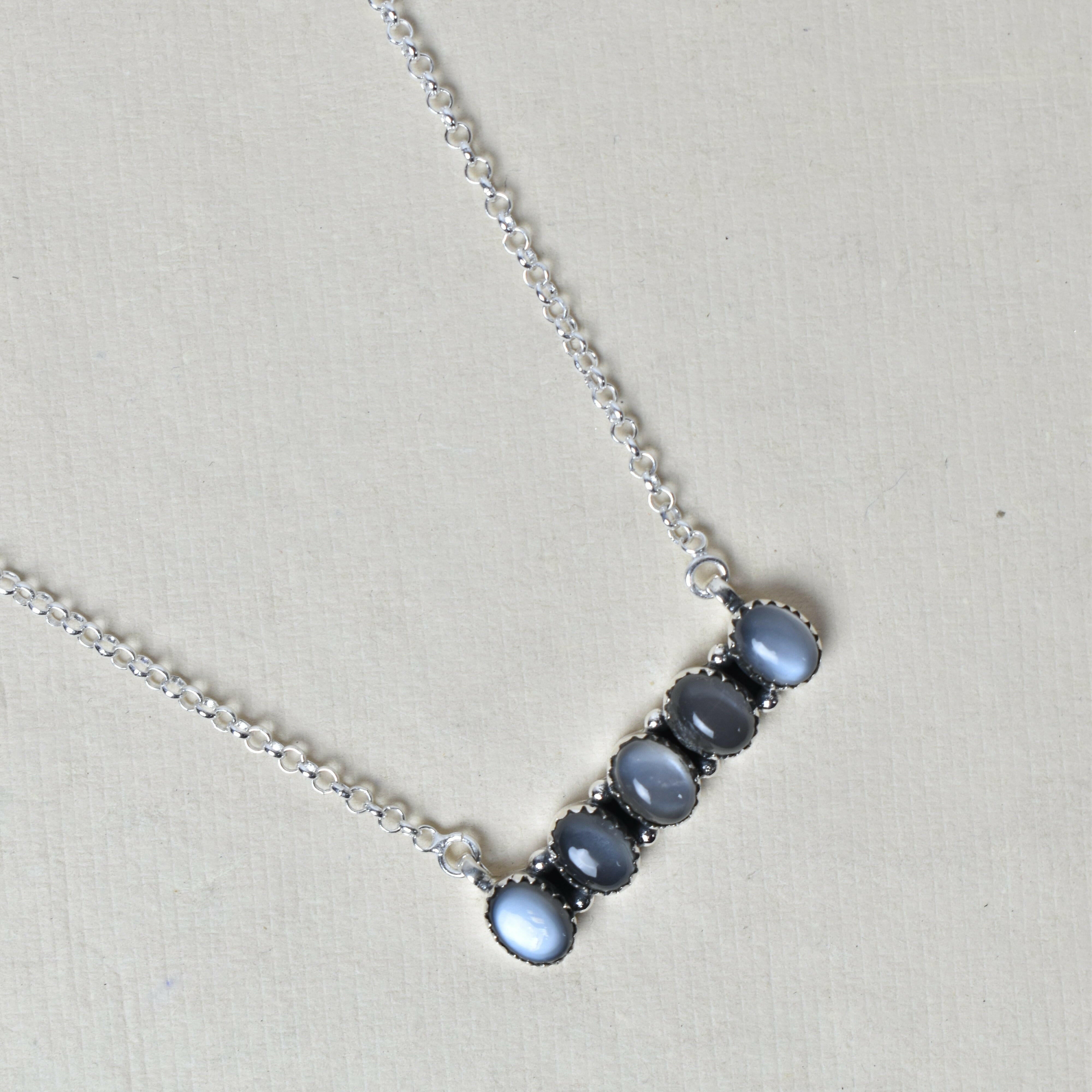 Quintabulous Sterling Silver Necklace-Bar Necklaces-Krush Kandy, Women's Online Fashion Boutique Located in Phoenix, Arizona (Scottsdale Area)