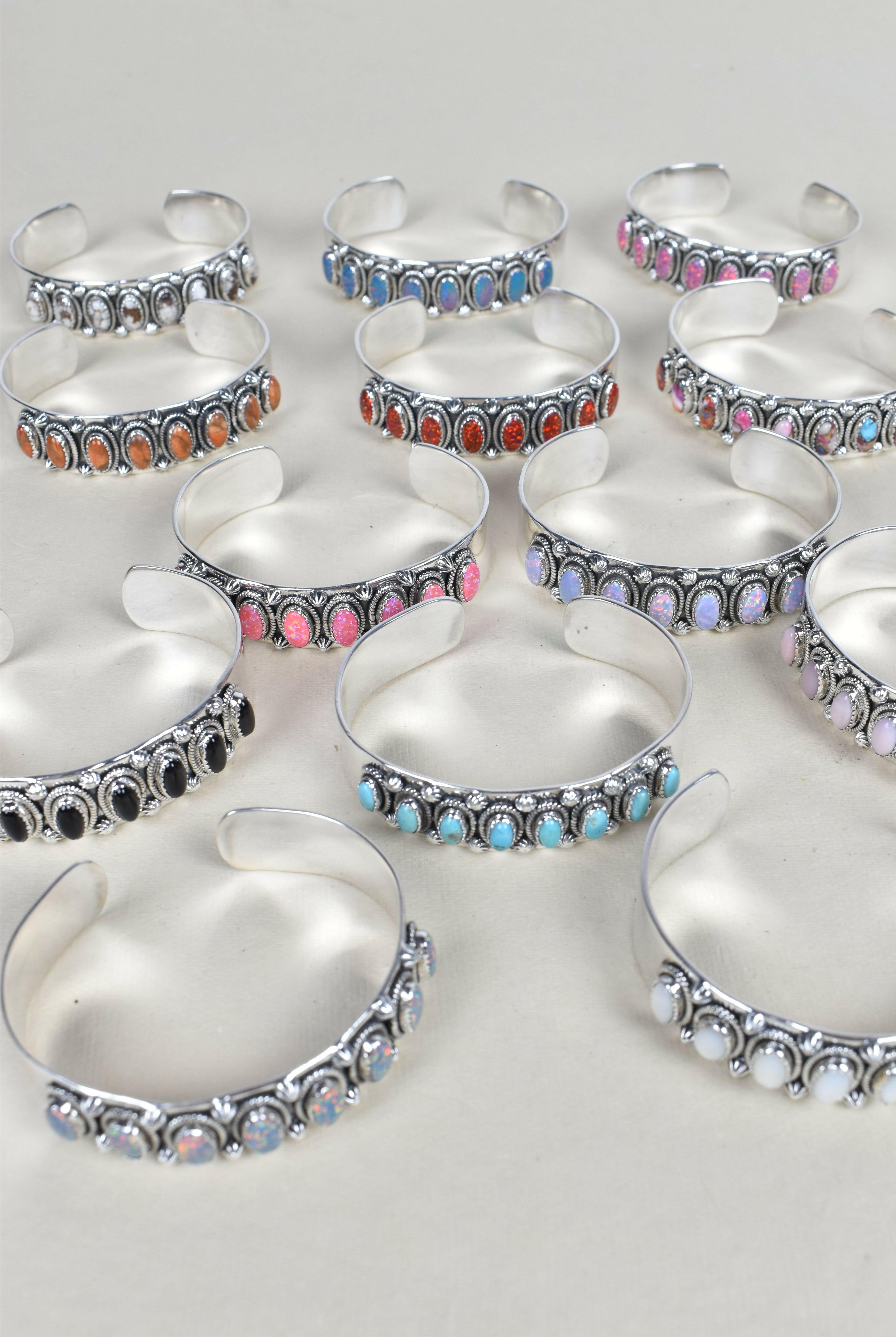 Octet Gem Sterling Silver Cuff-Cuffs-Krush Kandy, Women's Online Fashion Boutique Located in Phoenix, Arizona (Scottsdale Area)