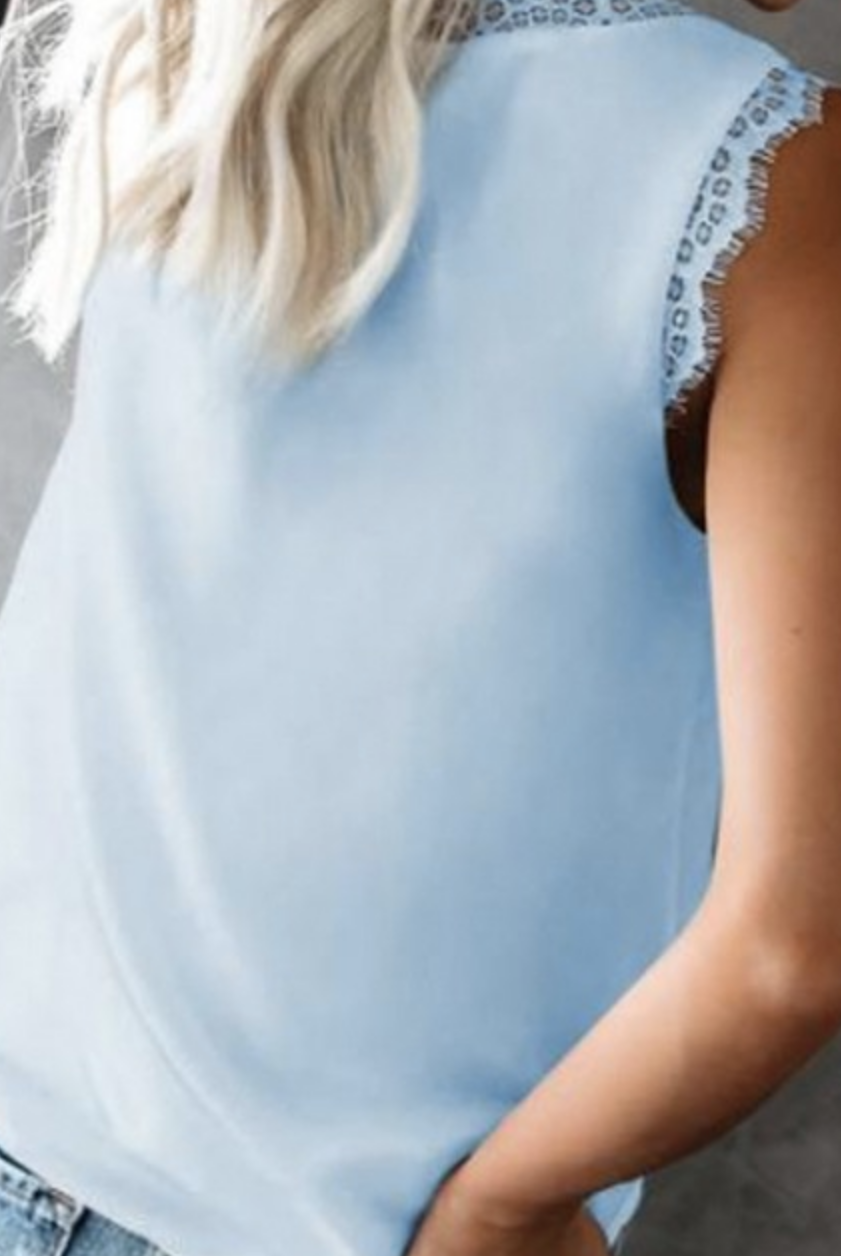 Busy Boss Babe Eyelash Lace V Neck Tank Top | S-2X 6 colors-Tanks-Krush Kandy, Women's Online Fashion Boutique Located in Phoenix, Arizona (Scottsdale Area)