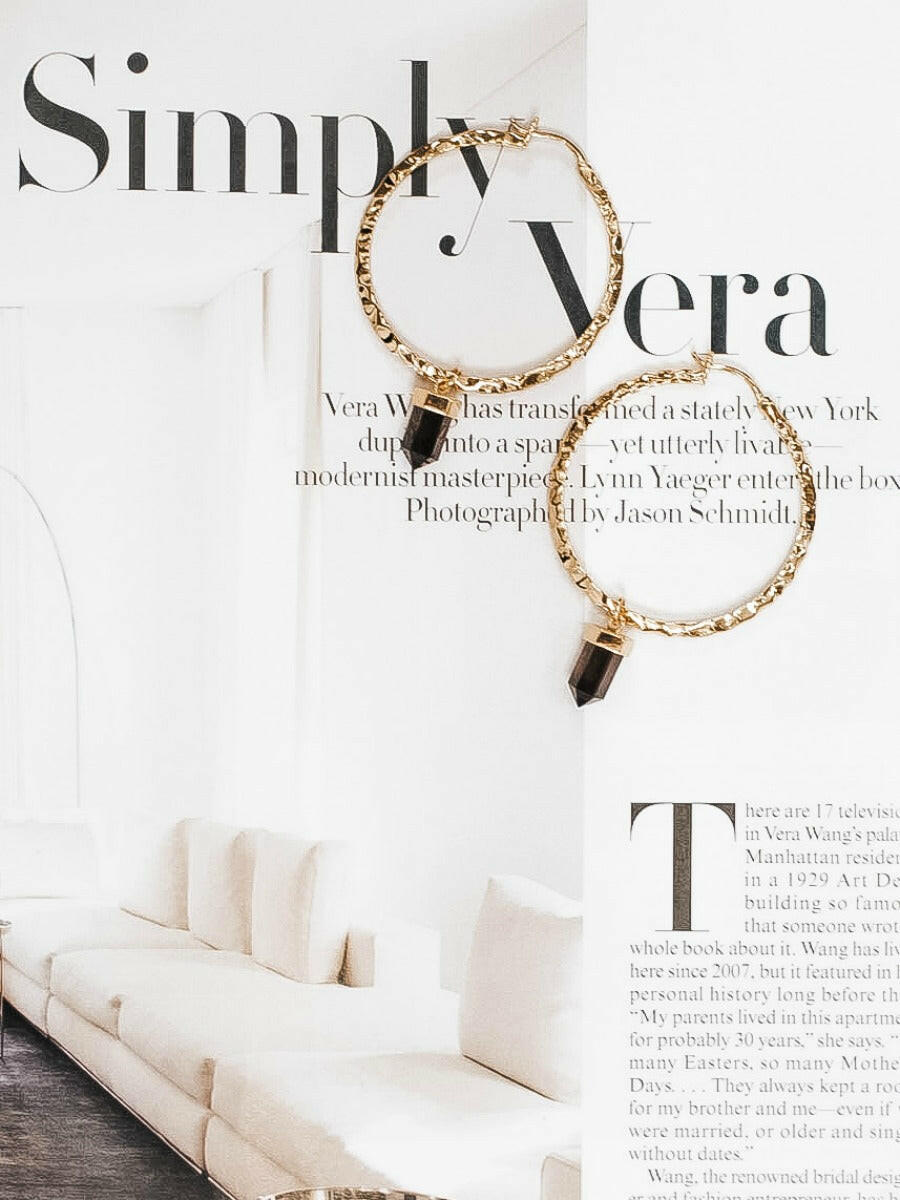 Krush Kouture: Hammered Hoop Earrings with Charm-Hoop Earrings-Krush Kandy, Women's Online Fashion Boutique Located in Phoenix, Arizona (Scottsdale Area)