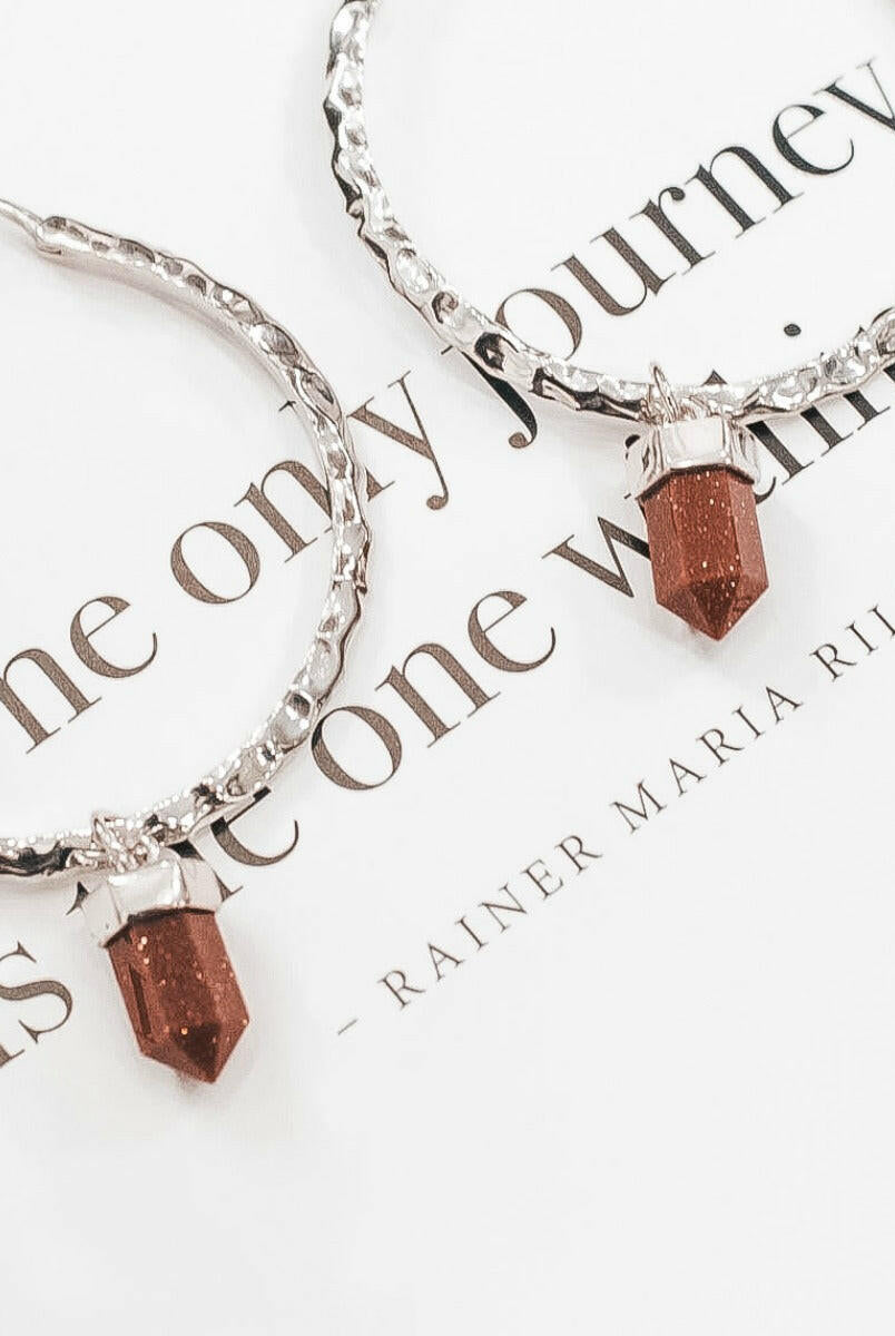 Krush Kouture: Hammered Hoop Earrings with Charm-Hoop Earrings-Krush Kandy, Women's Online Fashion Boutique Located in Phoenix, Arizona (Scottsdale Area)