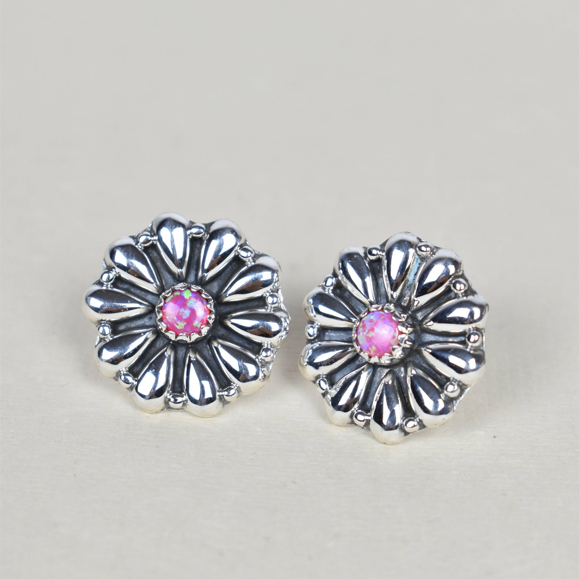 Sterling Silver Daisy Concho Stud Earrings-Stud Earrings-Krush Kandy, Women's Online Fashion Boutique Located in Phoenix, Arizona (Scottsdale Area)
